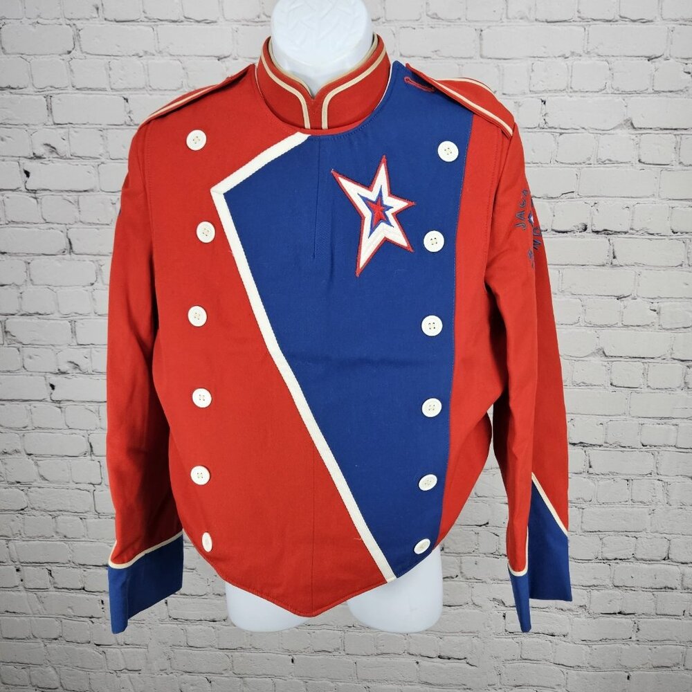 VTG Fruhauf Jack C Hays Rebel Marching Band Red White Blue Uniform US 36R